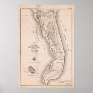 Fort Fisher Civil War Map Poster