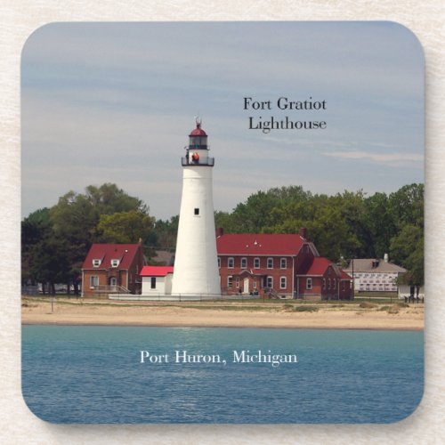 Fort Gratiot Lighthouse set of 6 plastic coasters