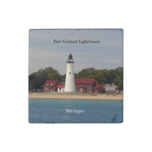 Fort Gratiot Lighthouse stone magnet