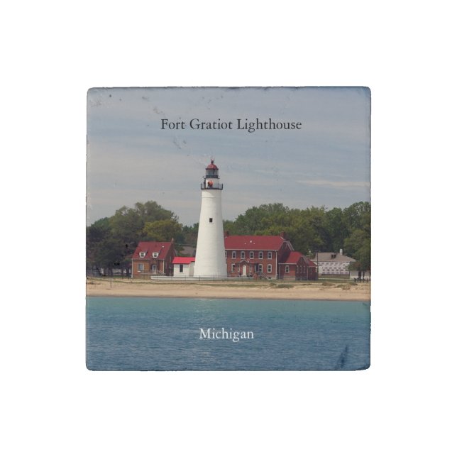 Fort Gratiot Lighthouse stone magnet (Front)