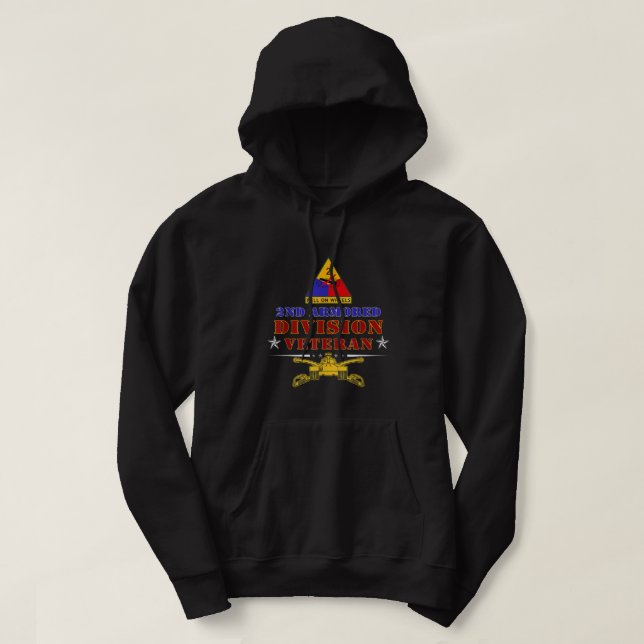 Fort Hood Texas TX 2nd Armored Division Veterans  Hoodie (Design Front)