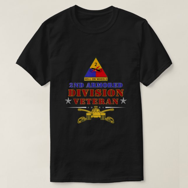 Fort Hood Texas TX 2nd Armored Division Veterans  T-Shirt (Design Front)