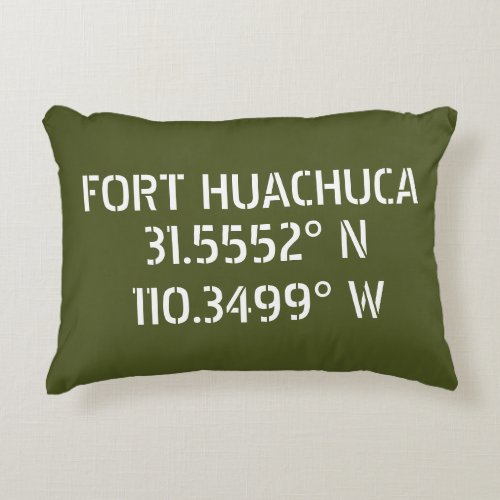Fort Huachuca Latitude Longitude  Accent Pillow