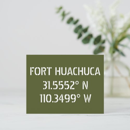 Fort Huachuca Latitude Longitude Postcard