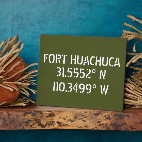 Fort Huachuca Latitude Longitude Tabletop Plaque