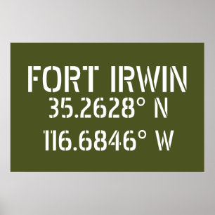 Fort Irwin Latitude Longitude Poster