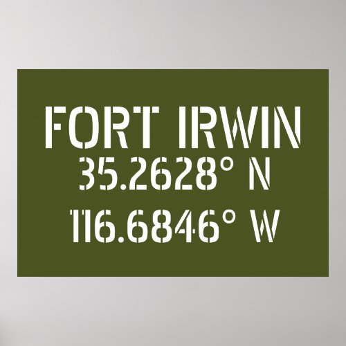 Fort Irwin Latitude Longitude   Poster