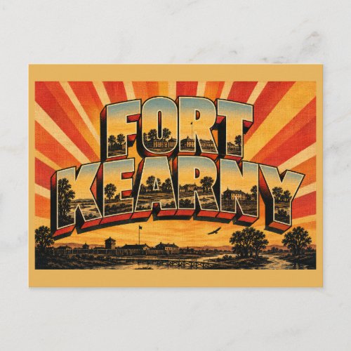 Fort Kearny Nebraska Platte River Cottonwood Art Postcard
