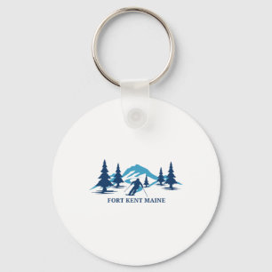 Fort Kent Maine Ski Resort Skiing Skier Keychain