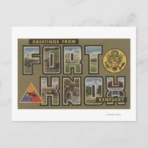 Fort Knox Kentucky _ Large Letter Scenes Postcard