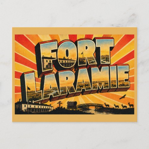 Fort Laramie WY Historic Adobe River Grasslands Postcard