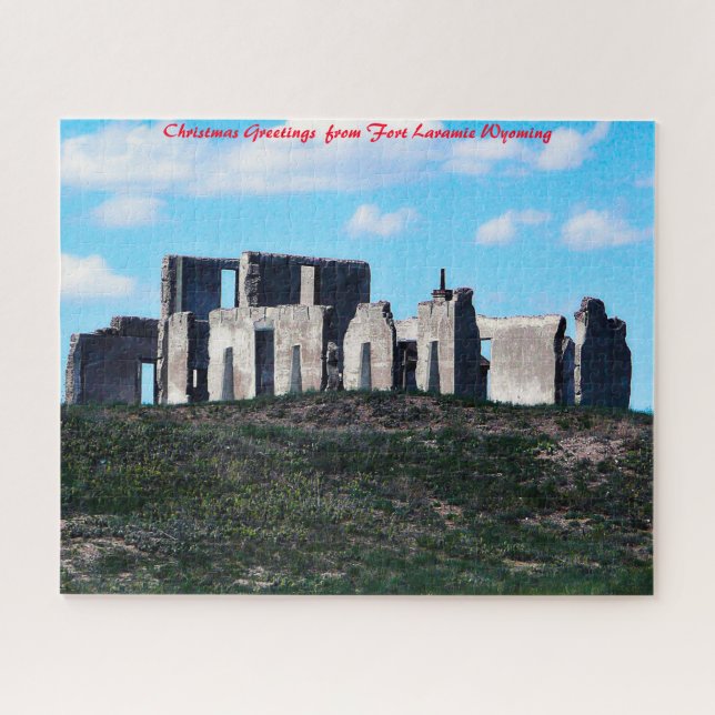 Fort Laramie Wyoming. Christmas Greetings Jigsaw Puzzle (Horizontal)