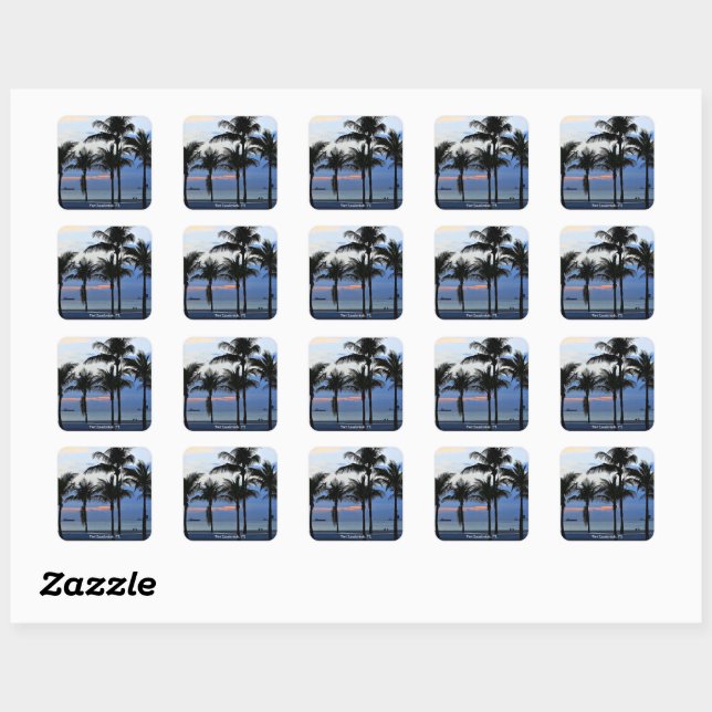 Fort Lauderdale Beach, Florida Square Sticker (Sheet)
