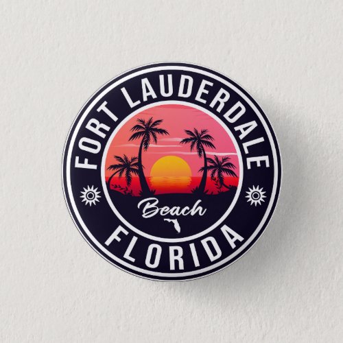Fort Lauderdale Beach Florida Vintage 60s Button