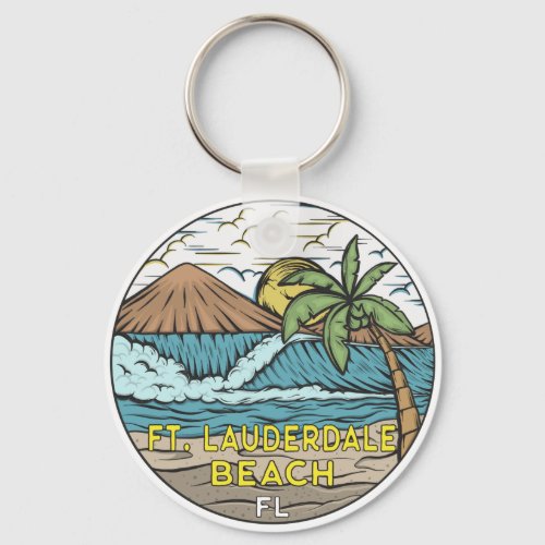 Fort Lauderdale Beach Florida Vintage  Keychain