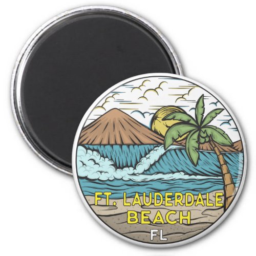 Fort Lauderdale Beach Florida Vintage  Magnet