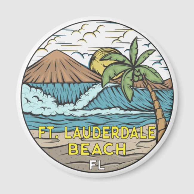 Fort Lauderdale Beach Florida Vintage  Magnet