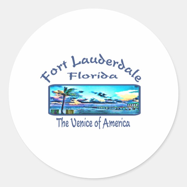 Fort Lauderdale Classic Round Sticker (Front)
