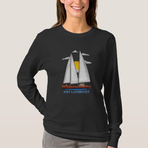 Fort Lauderdale Coastal Nautical Sailing Sailor De T_Shirt