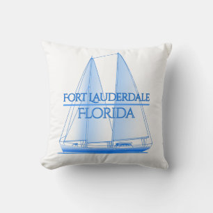 Fort Lauderdale Coastal Nautical Sailing Sailor Throw Pillow