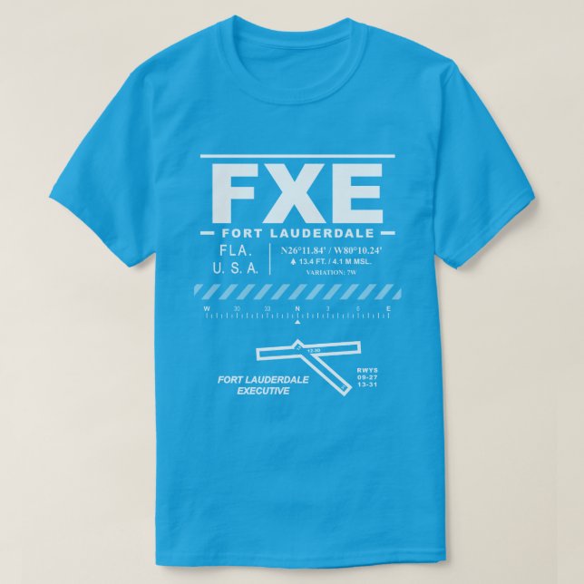 Fort Lauderdale Executive Airport FXE T-Shirt (Design Front)