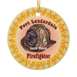 Fort Lauderdale Firefighter  Ceramic Ornament