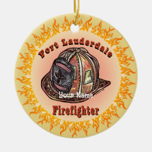 Fort Lauderdale Firefighter Ceramic Ornament