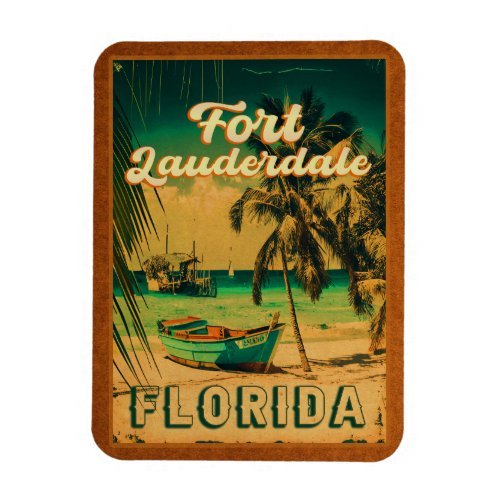 Fort Lauderdale Florida Beach Retro Tropical 60s Magnet
