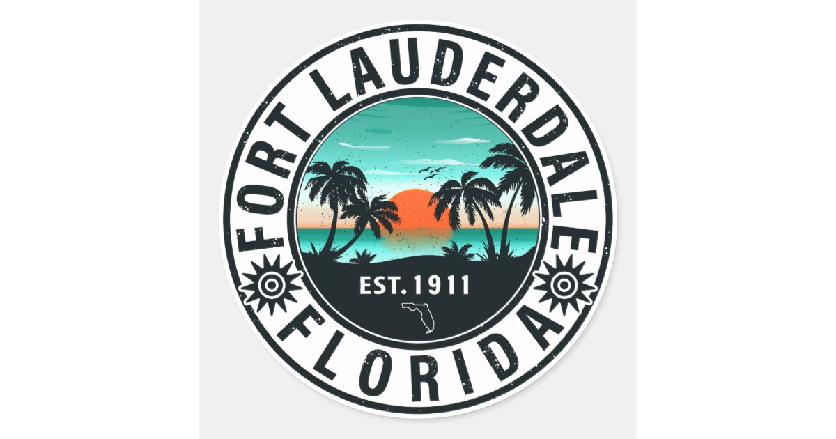 Fort Lauderdale Florida Beach Tropical Souvenirs Classic Round Sticker