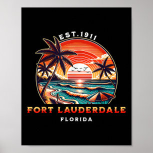 Fort Lauderdale Florida Beach Vintage Poster