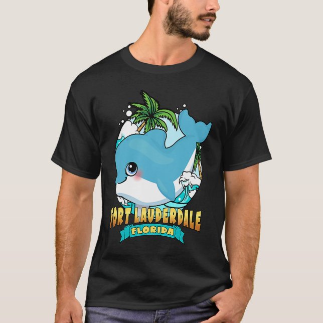 FORT LAUDERDALE FLORIDA Cute Baby Dolphin Beach So T-Shirt (Front)
