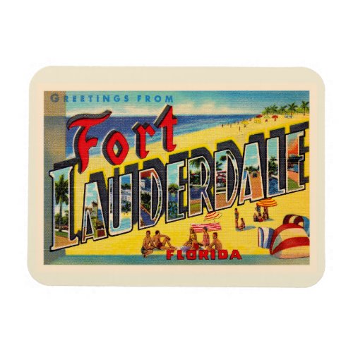 Fort Lauderdale Florida FL Large Letter Postcard Magnet