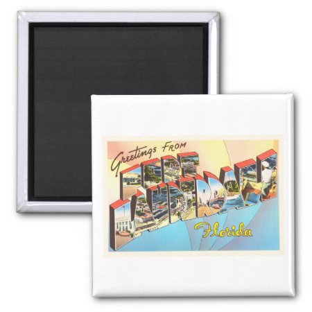 Fort Lauderdale Florida Fl Vintage Travel Souvenir Magnet