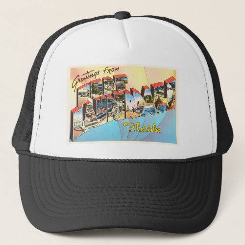 Fort Lauderdale Florida FL Vintage Travel Souvenir Trucker Hat