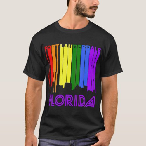 Fort Lauderdale Florida LGBTQ Gay Pride Skyline T T_Shirt