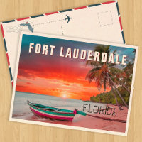 Fort Lauderdale Florida Palm Tree Beach 1950s