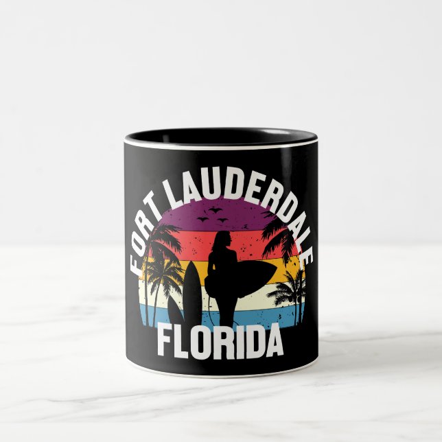 Fort Lauderdale,Florida Two-Tone Coffee Mug (Center)