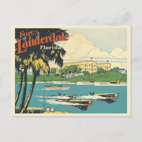 Fort Lauderdale Florida vintage 20s  Postcard