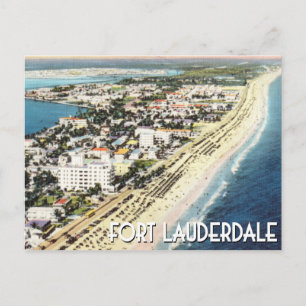 Fort Lauderdale Florida vintage aerial photo Postcard
