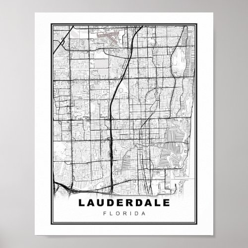 Fort Lauderdale Map Poster