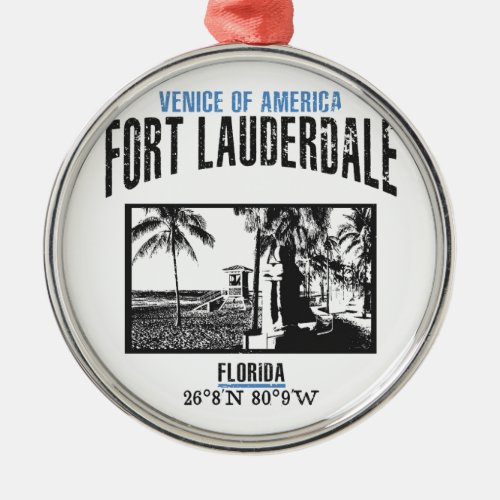 Fort Lauderdale Metal Ornament