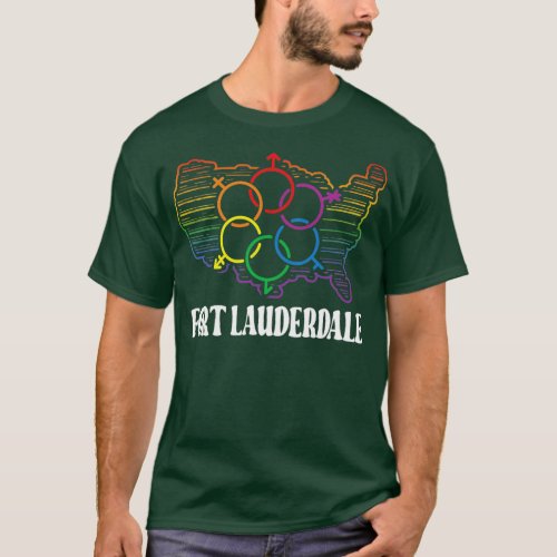 Fort Lauderdale Pride Month Pride Flag LGBT Commun T_Shirt