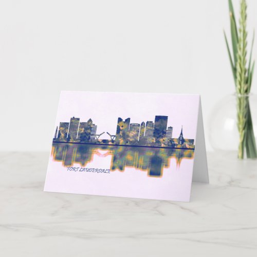 Fort Lauderdale Skyline Holiday Card