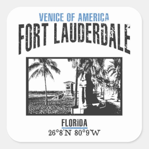 Fort Lauderdale Square Sticker