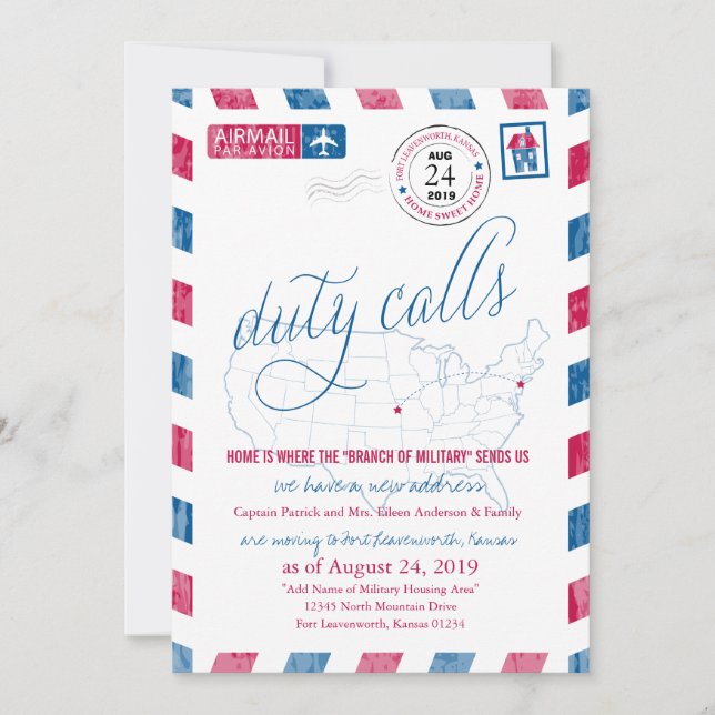 Fort Leavenworth Military Moving Announcement (Front)