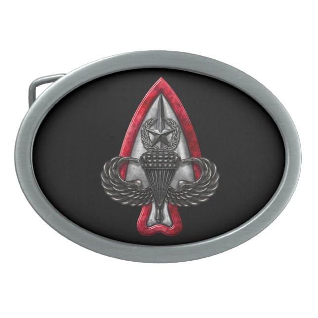 Fort Liberty Black Background Belt Buckle (Front)