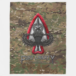 Fort Liberty Camo Fleece Blanket