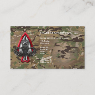 Fort Liberty Customizable Camo Business Card