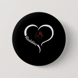 Fort Loramie Redskins Logo Half Heart Slogan Hs Button