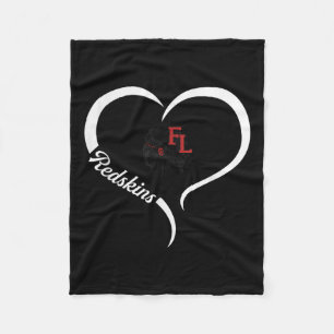 Fort Loramie Redskins Logo Half Heart Slogan Hs Fleece Blanket